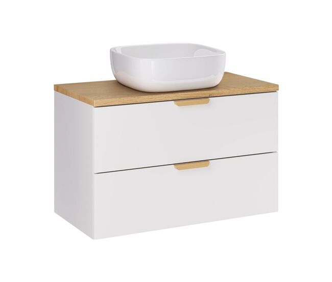 Mueble de lavabo individual oria 80cm blanco mate