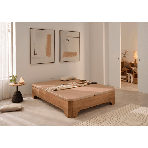 Sofá-cama dobrável Matris com pés, acabamento Elegance em cerejeira, 150x190 (montagem incluída)