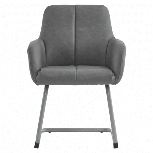 Cadeira de jantar 2 unidades - Cadeira moderna, minimalista, com pernas de aço curvas - Cinza