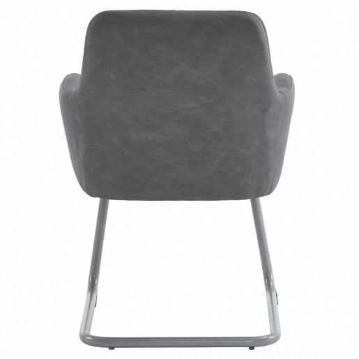 Cadeira de jantar 2 unidades - Cadeira moderna, minimalista, com pernas de aço curvas - Cinza