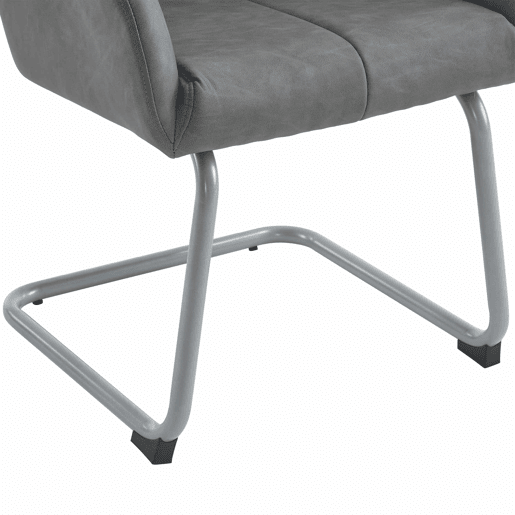 Cadeira de jantar 2 unidades - Cadeira moderna, minimalista, com pernas de aço curvas - Cinza