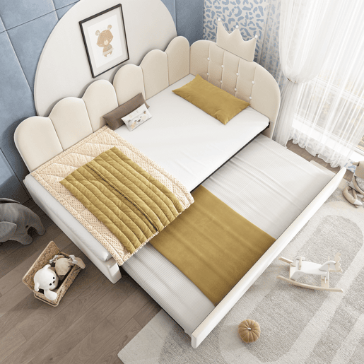 Cama gavetão de veludo 90x200 cm,bege