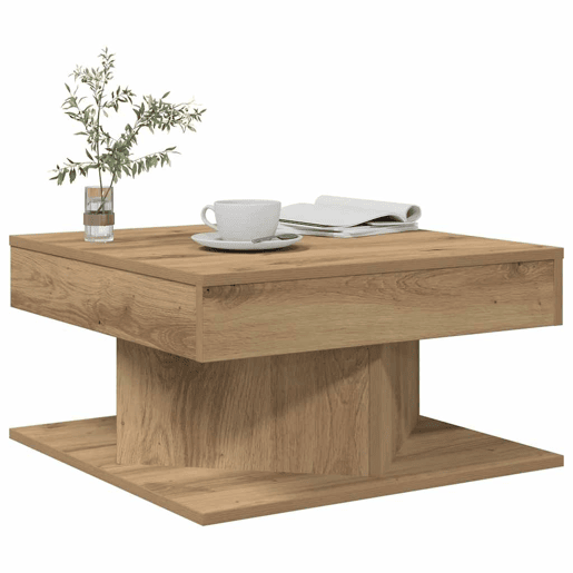 Mesa de Centro, Mesa baixa, 55x55x30 cm derivados de madeira carvalho artisiano