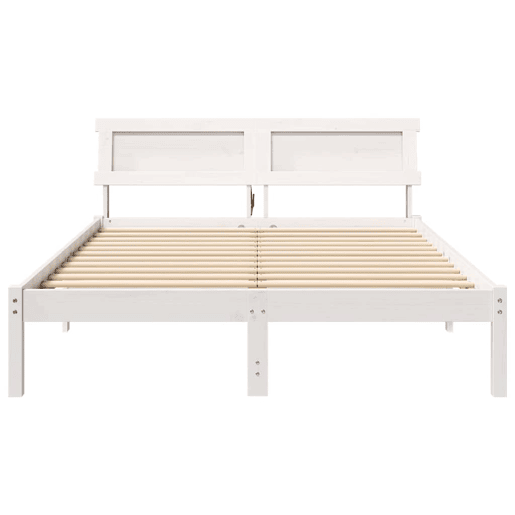 Estrutura da Cama de casal simple com cabeceira Branco 120 x 190 cm