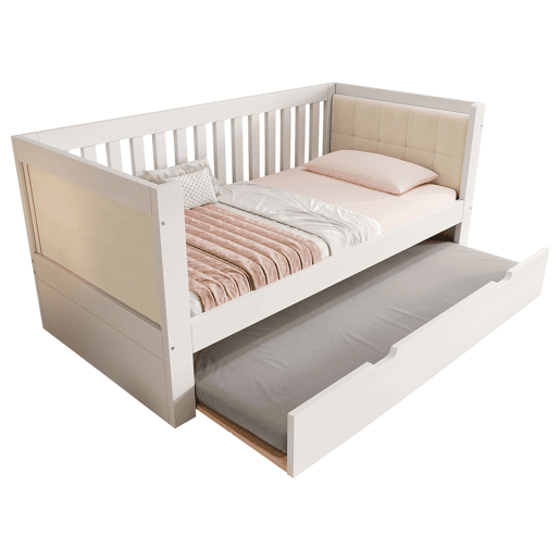 Cama gavetão de madeira maciça 90x190 cm,branco