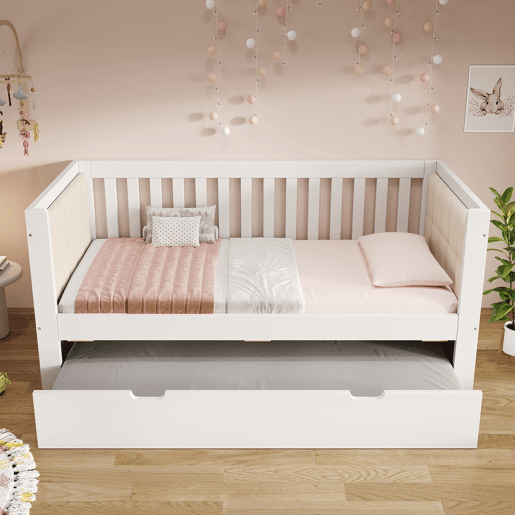 Cama gavetão de madeira maciça 90x190 cm,branco