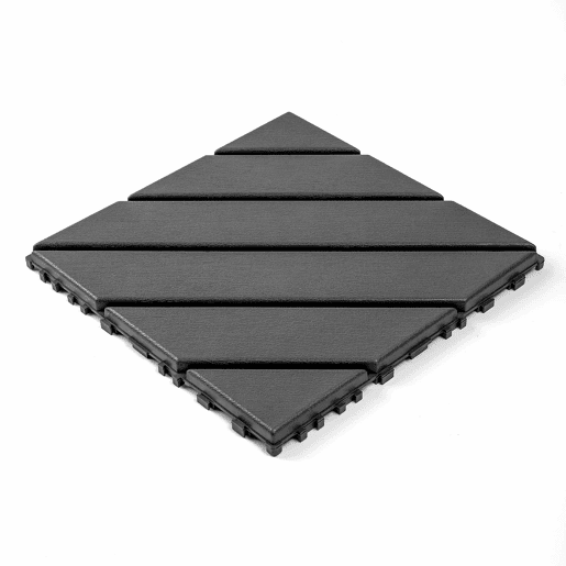 Ladrilhos de plástico encaixáveis para terraço, 30 x 30 cm, 44 peças - impermeáveis, para uso interior e exterior, resistentes a todas as condições meteorológicas, para terraços, piscinas, varandas e jardins - cinzento escuro