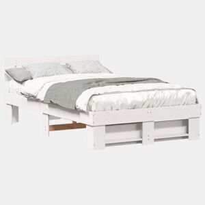Estrutura da Cama de casal simple com cabeceira Branco 135 x 190 cm