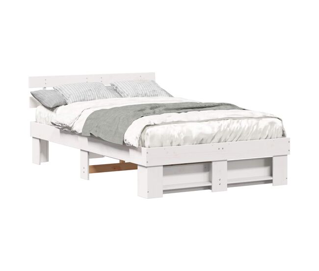 Estructura de cama doble matrimonial - 135 x 190 cm madera de pino macizo