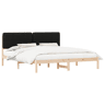 Estrutura de Cama de casal moderno com Cabeceira Estofada Preto 180 x 200 cm