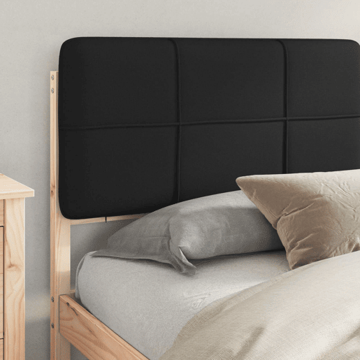 Estrutura de Cama de casal moderno com Cabeceira Estofada Preto 180 x 200 cm