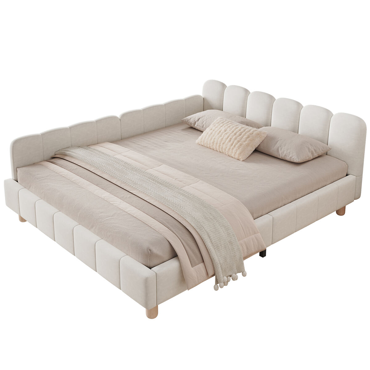Cama de matrimonio de terciopelo 150x212