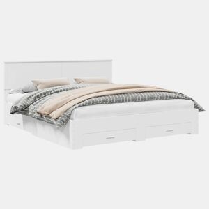 Estrutura De Cama De Casal Moderno - Branco 180 x 200 cm Madeira processada