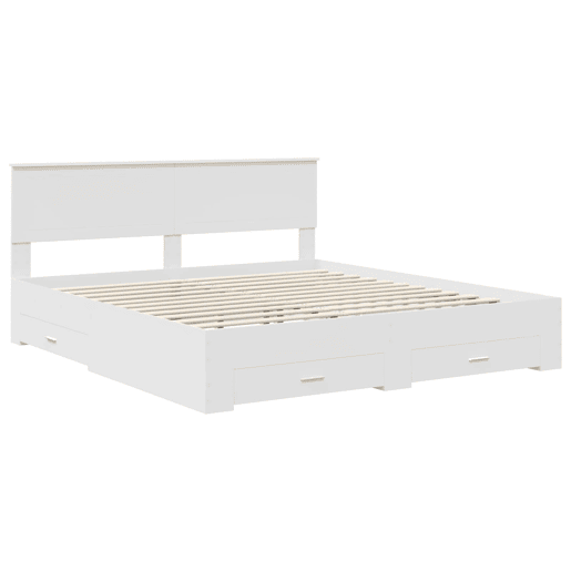 Estrutura De Cama De Casal Moderno - Branco 180 x 200 cm Madeira processada