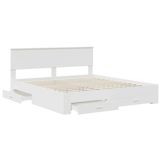 Estrutura De Cama De Casal Moderno - Branco 180 x 200 cm Madeira processada