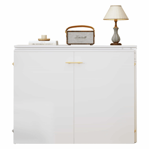 Cama dobrável 90x200 - com secretária giratória, colchão e rodízios, ideal para espaços pequenos, hóspedes e escritório em casa - branco