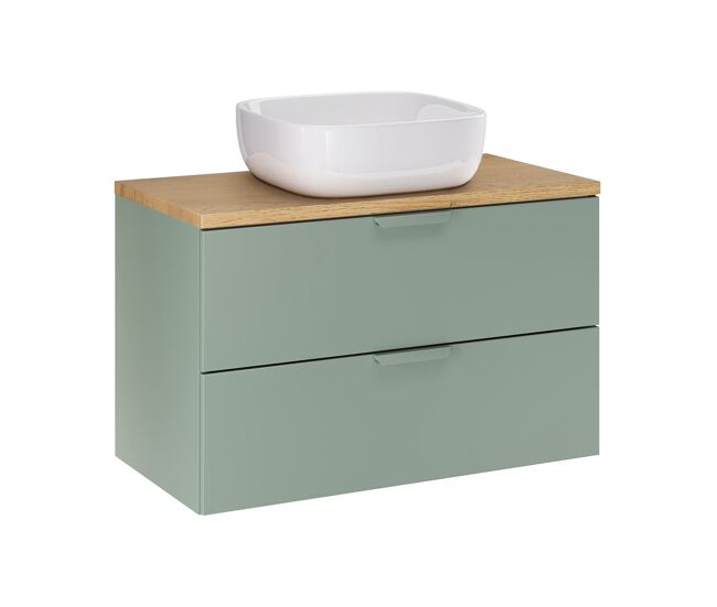 Mueble de lavabo oria 80cm verde mate