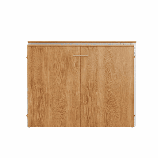 Cama dobrável com secretária giratória e colchão - cama-armário com rodas, ideal para espaços pequenos, quartos de hóspedes e escritórios em casa - Natural