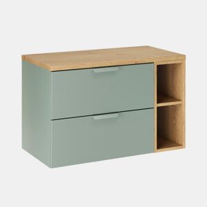 Oria 80cm 2 nichos sob o móvel de lavatório Verde mate
