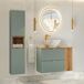 Conjunto mueble lavabo individual y columna Jade 80 Conjunto mueble lavabo individual y columna Jade 80 Verde