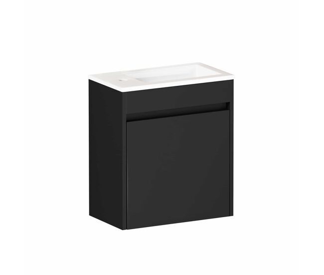 Mueble de baño 46 cm - amplio espacio de almacenamiento con puerta soft-close - negro