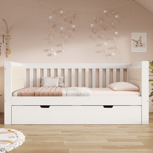 Cama gavetão de madeira maciça 90x200 cm,branco