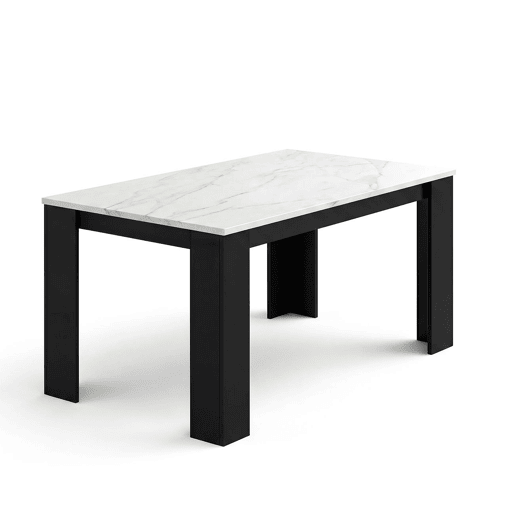 Mesa de jantar Naya Negro Mate - Mármol Blanco 140 x 75 x 80 cm