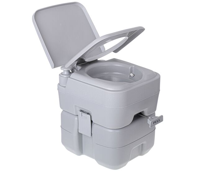 Briebe wc1113 inodoro wc portátil químico adultos 20l camper, camping, auto caravana vater descarga agua 12l, , gris