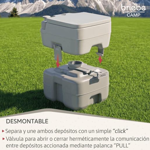 Briebe WC1113 Sanita Química Portátil para Adultos 20L Camper, Campismo, Caravana, Auto Caravana, WC, , Cinza