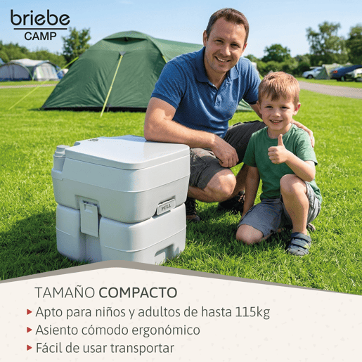 Briebe WC1113 Sanita Química Portátil para Adultos 20L Camper, Campismo, Caravana, Auto Caravana, WC, , Cinza