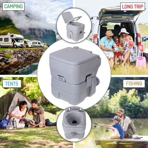 Camry CR1035 Sanita Química Portátil para Adultos 20L Camper, Campismo, Caravana, Auto Caravana, WC, , Cinza