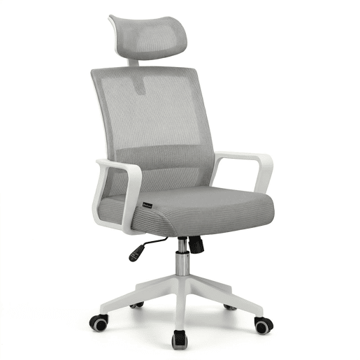 Cadeira de escritório ergonômica Dafne Tex 111-121x51 cm Branco - Cinzento 51 x 121 x 51 cm