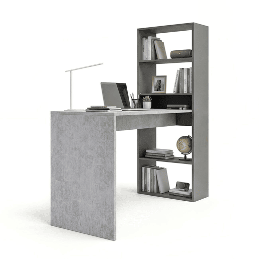 Secretária Cosmic com prateleiras Gris Grafito - Gris Cemento 120 x 71 x 53 cm