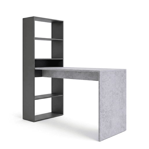 Secretária Cosmic com prateleiras Gris Grafito - Gris Cemento 120 x 71 x 53 cm