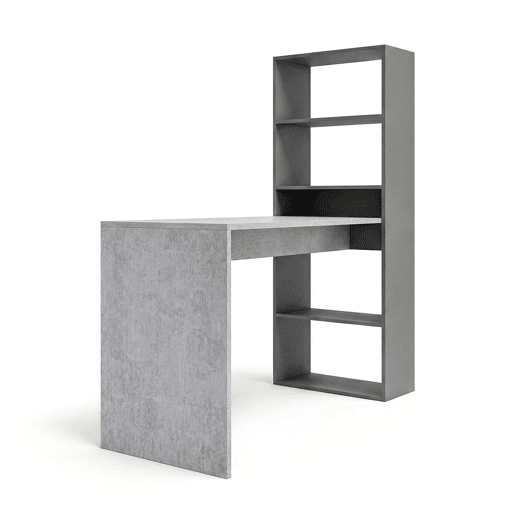Secretária Cosmic com prateleiras Gris Grafito - Gris Cemento 120 x 71 x 53 cm