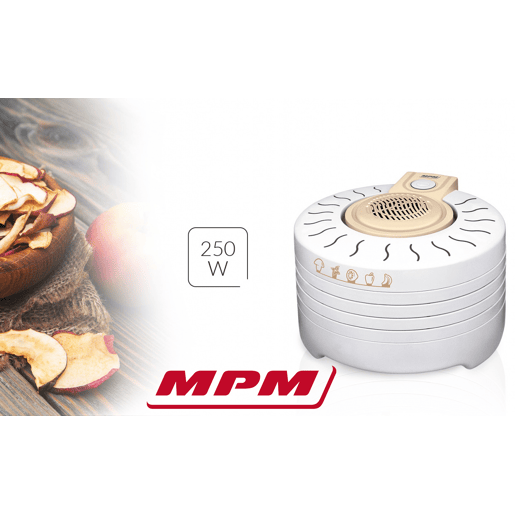 MPM MSG-03 Desidratador de Alimentos, 4 Tabuleiros, BPA Free, Seca Frutas, Legumes, 250, Branco