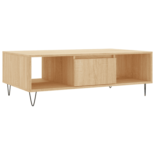 Mesa de Centro, Mesa baixa, 104x60x35cm derivados de madeira carvalho sonoma
