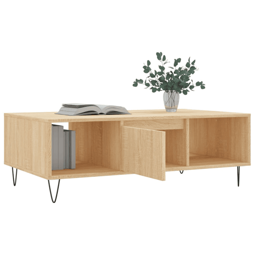 Mesa de Centro, Mesa baixa, 104x60x35cm derivados de madeira carvalho sonoma