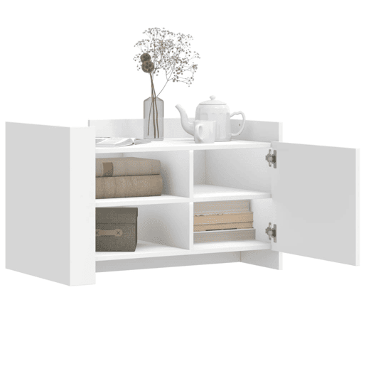 Mesa de Centro, Mesa baixa, 80x50x50 cm derivados de madeira branco