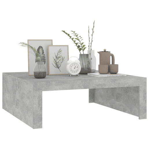 Mesa de Centro, Mesa baixa, 100x100x35 cm derivados madeira cinzento cimento