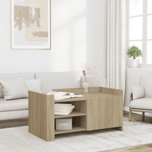 Mesa de Centro, Mesa baixa, 100x50x50cm derivados de madeira carvalho sonoma