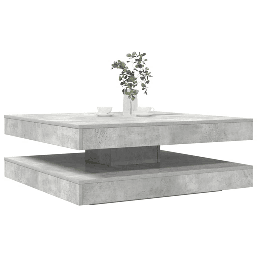 Mesa de Centro, Mesa baixa, rotativa a 360 graus 90x90x34,5 cm cinza cimento