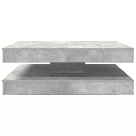 Mesa de Centro, Mesa baixa, rotativa a 360 graus 90x90x34,5 cm cinza cimento