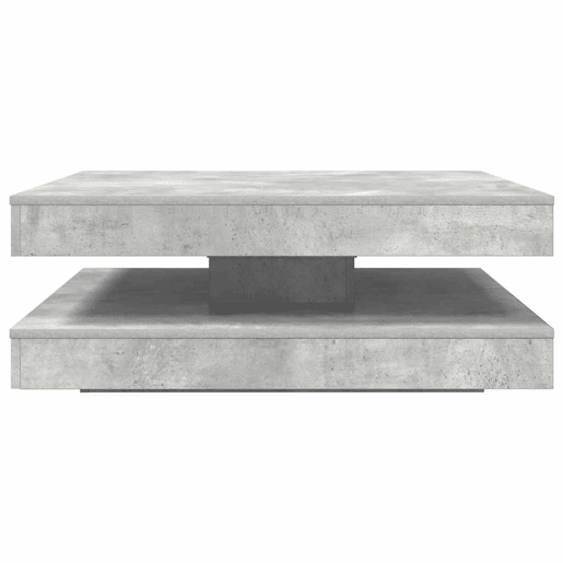 Mesa de Centro, Mesa baixa, rotativa a 360 graus 90x90x34,5 cm cinza cimento