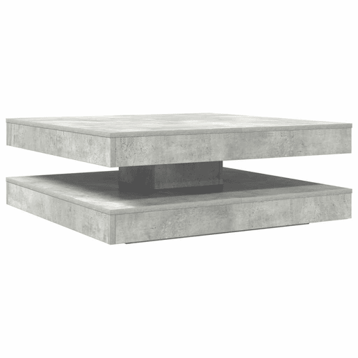 Mesa de Centro, Mesa baixa, rotativa a 360 graus 90x90x34,5 cm cinza cimento