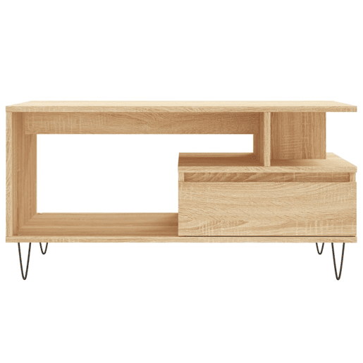 Mesa de Centro, Mesa baixa, 90x49x45 cm derivados de madeira carvalho sonoma