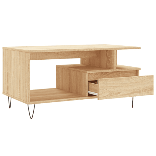 Mesa de Centro, Mesa baixa, 90x49x45 cm derivados de madeira carvalho sonoma