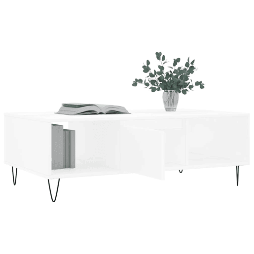 Mesa de Centro, Mesa baixa, 104x60x35 cm derivados de madeira branco