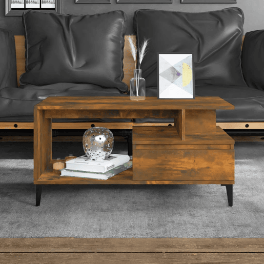 Mesa de Centro, Mesa baixa, 90x49x45 cm derivados madeira carvalho fumado