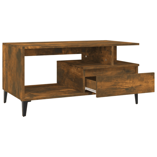 Mesa de Centro, Mesa baixa, 90x49x45 cm derivados madeira carvalho fumado